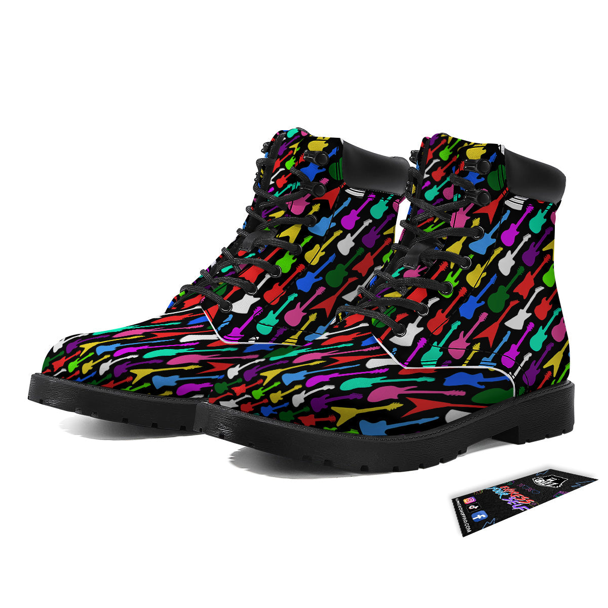 Guitars Colorful Print Pattern Boots-grizzshop