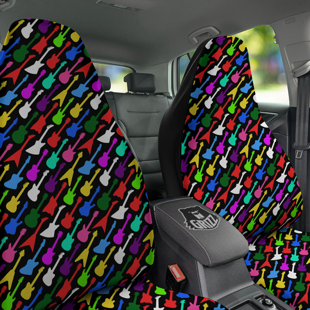 Guitars Colorful Print Pattern Car Seat Covers-grizzshop