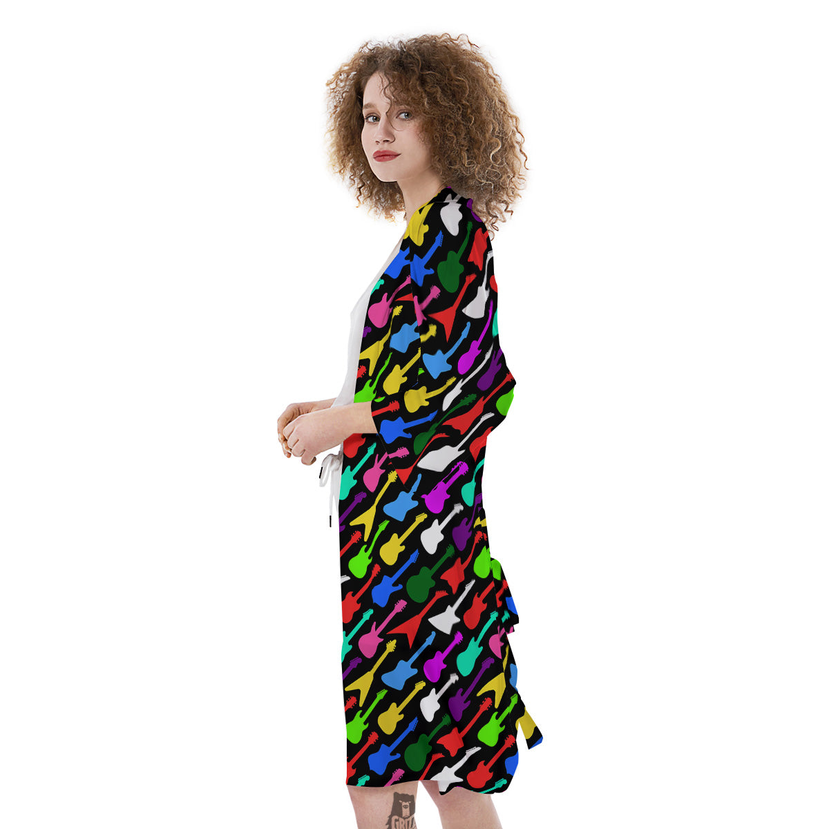 Guitars Colorful Print Pattern Kimono-grizzshop