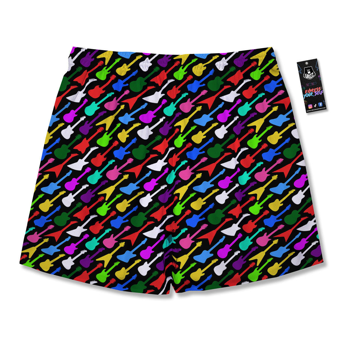 Guitars Colorful Print Pattern Men's Running Shorts-grizzshop