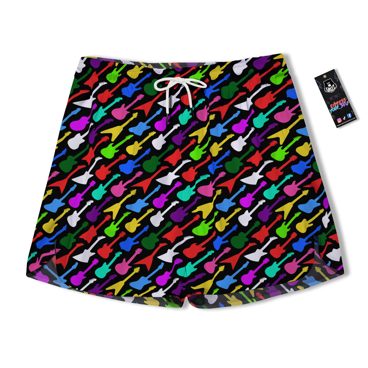 Guitars Colorful Print Pattern Men's Running Shorts-grizzshop