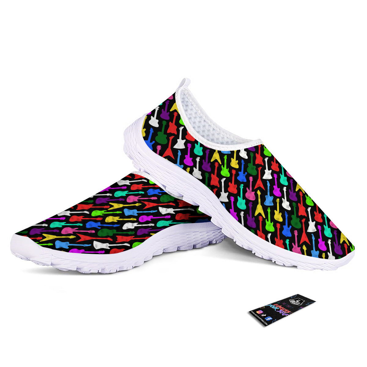 Guitars Colorful Print Pattern Nurse Shoes-grizzshop