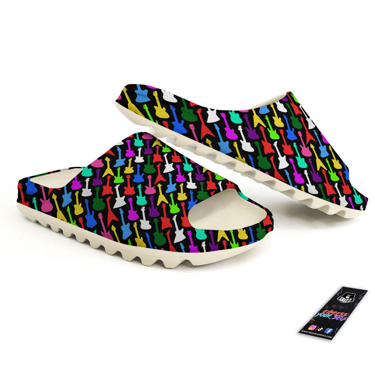 Guitars Colorful Print Pattern Sandals-grizzshop