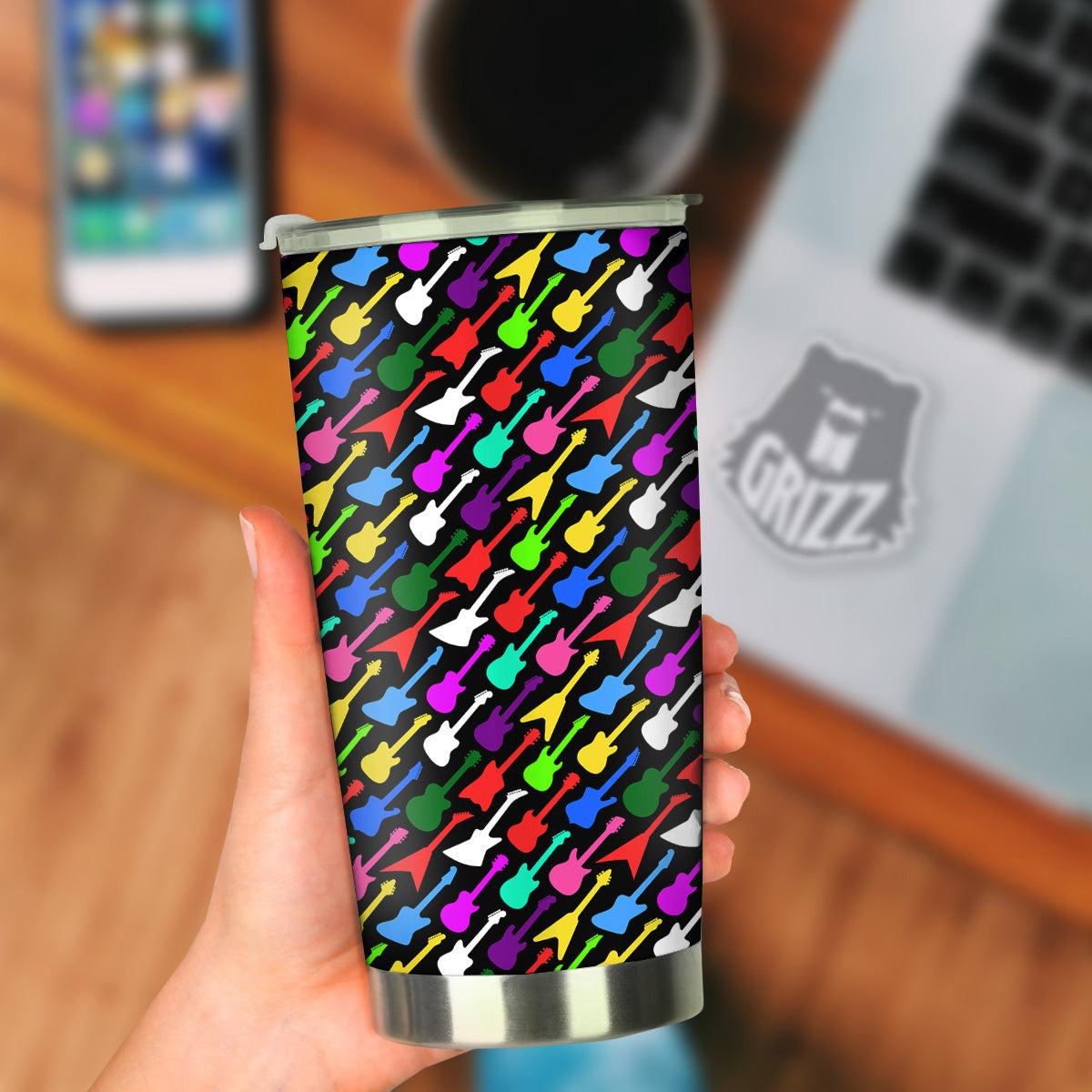 Guitars Colorful Print Pattern Tumbler-grizzshop