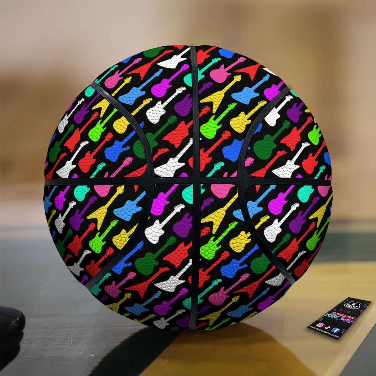 Guitars Colorful Print Pattern Basketball