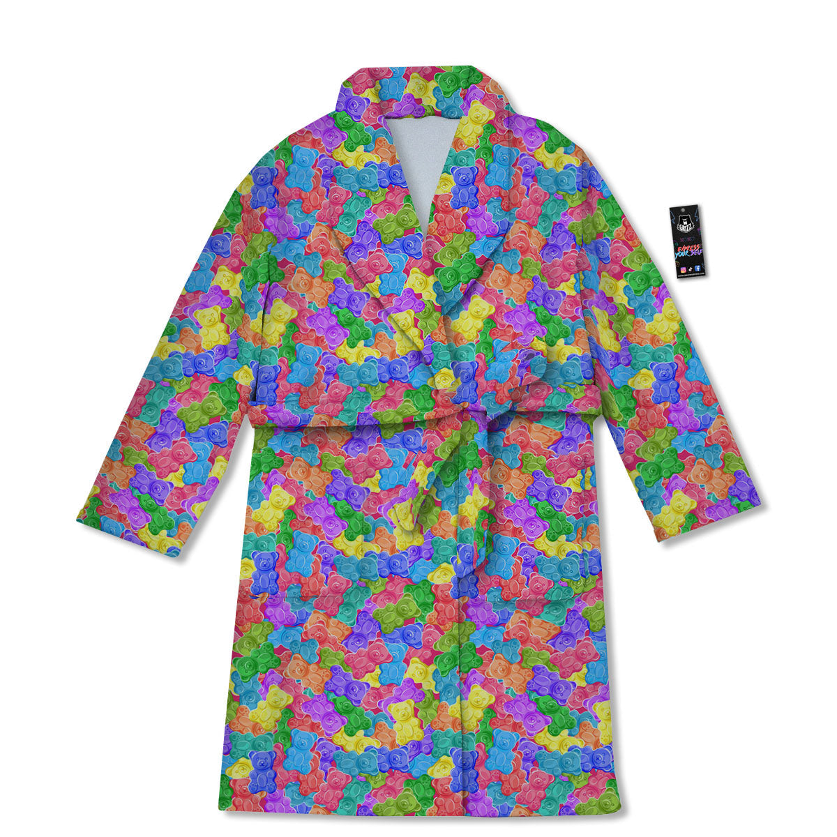 Gummy Bear Colorful Print Bathrobe-grizzshop