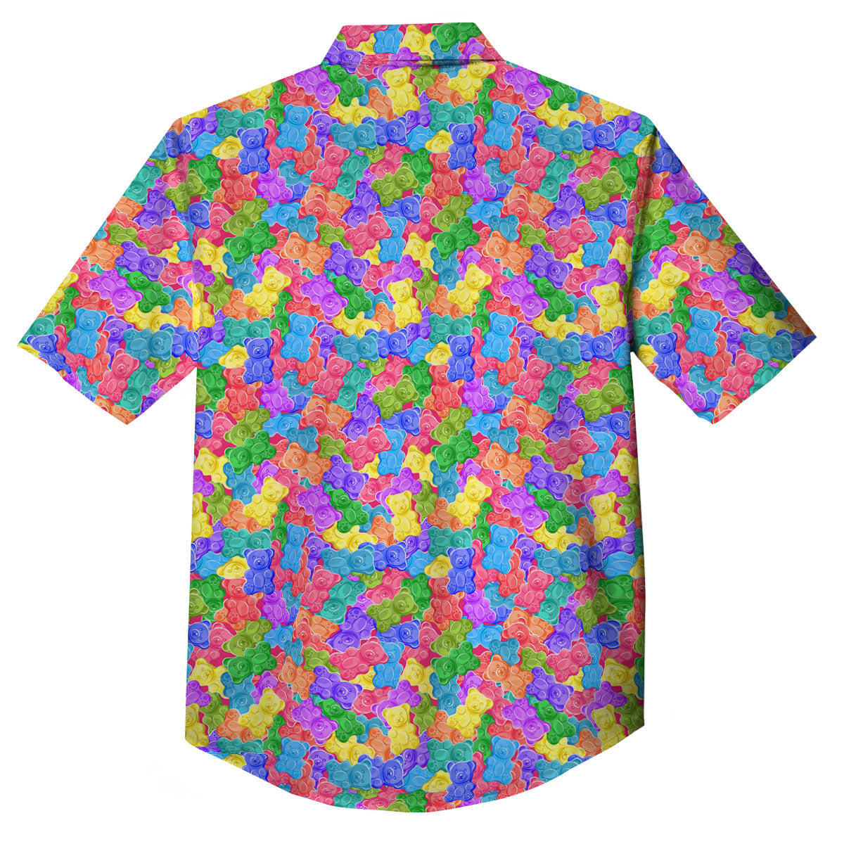 Gummy Bear Colorful Print Button Up Shirt-grizzshop