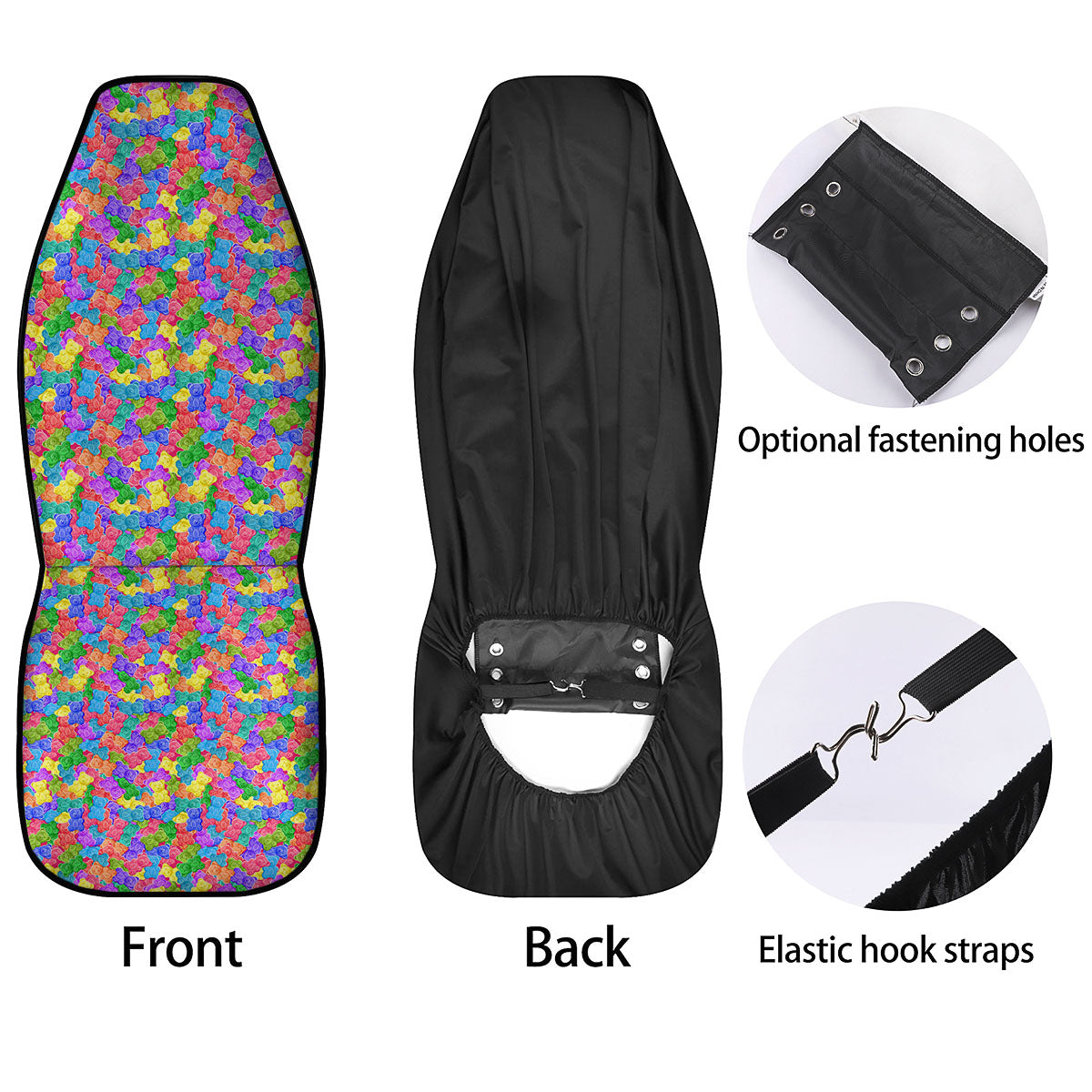 Gummy Bear Colorful Print Car Seat Covers-grizzshop