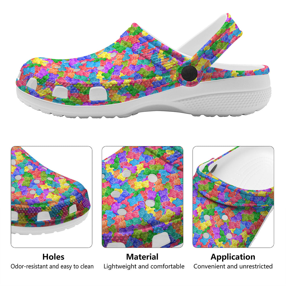 Gummy Bear Colorful Print Clog-grizzshop