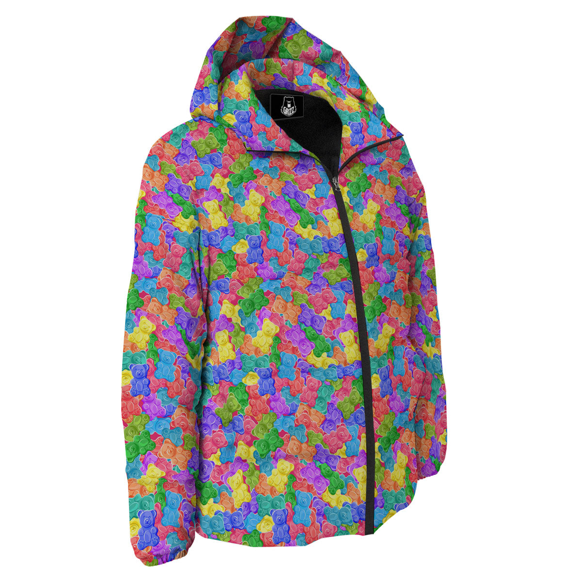 Gummy Bear Colorful Print Down Jacket-grizzshop