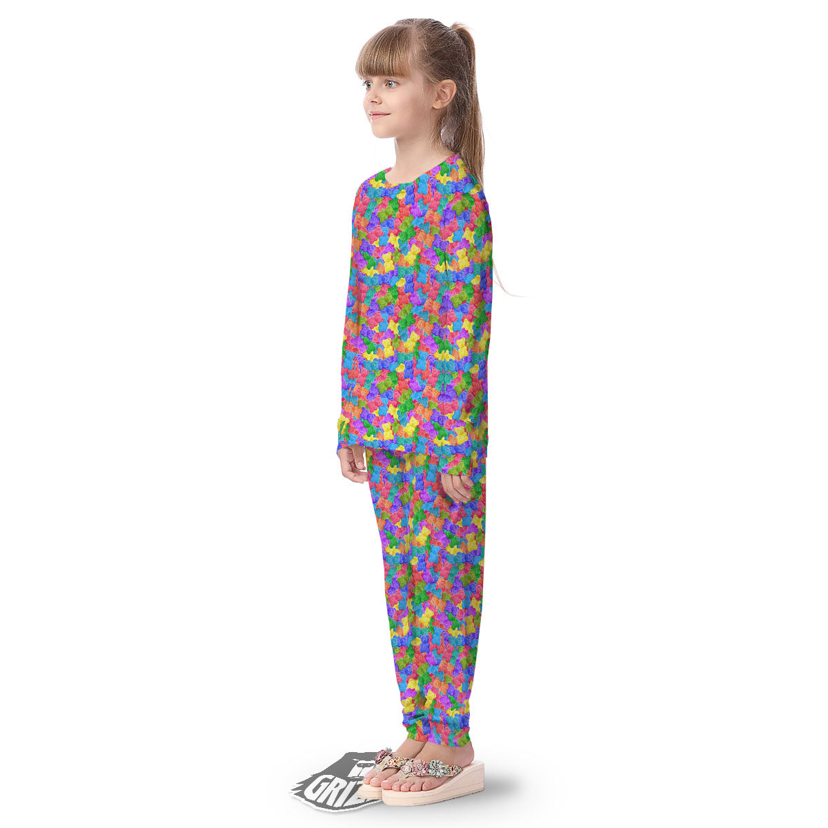 Gummy Bear Colorful Print Kid's Pajamas-grizzshop