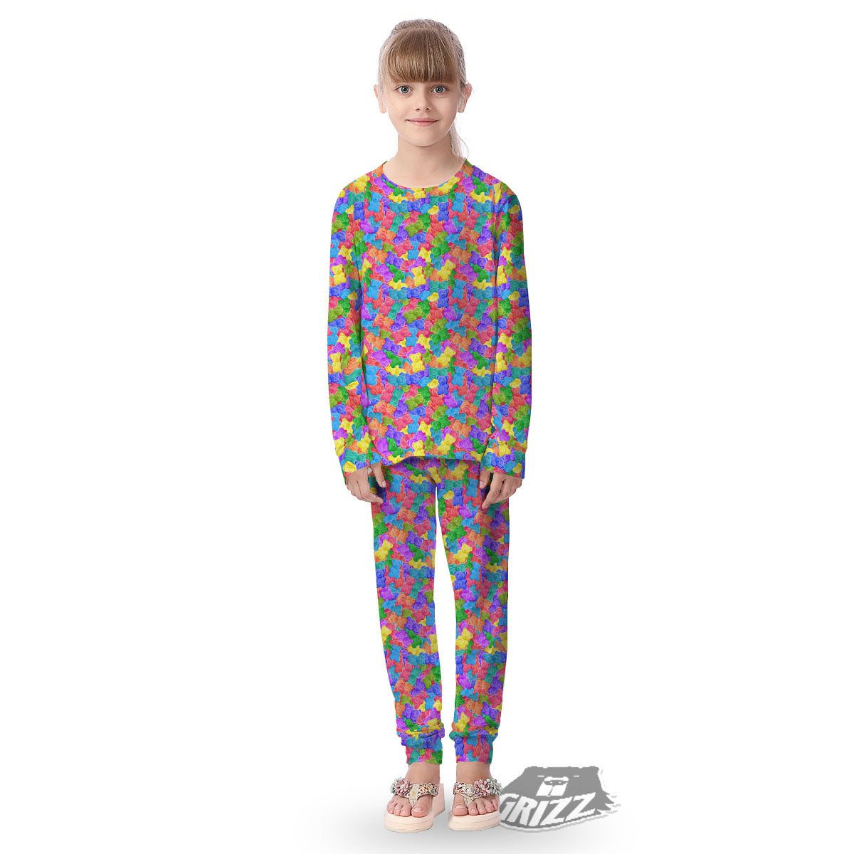 Gummy Bear Colorful Print Kid's Pajamas-grizzshop