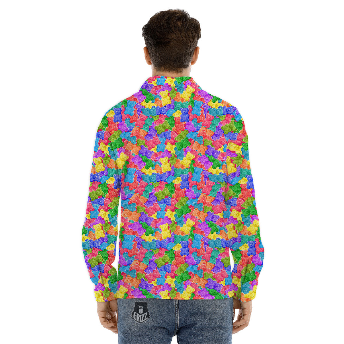 Gummy Bear Colorful Print Men's Dress Shirts-grizzshop