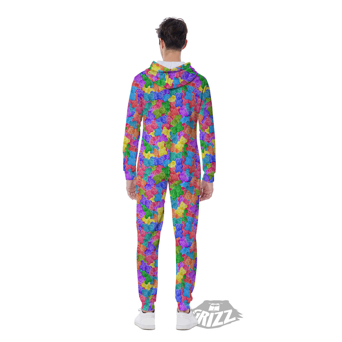 Gummy Bear Colorful Print Men's Jumpsuit-grizzshop