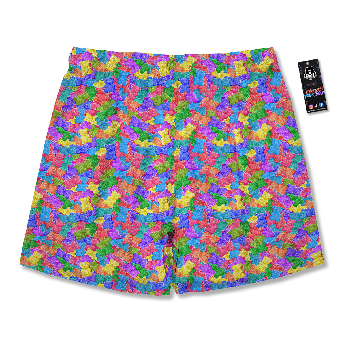 Gummy Bear Colorful Print Men's Running Shorts-grizzshop