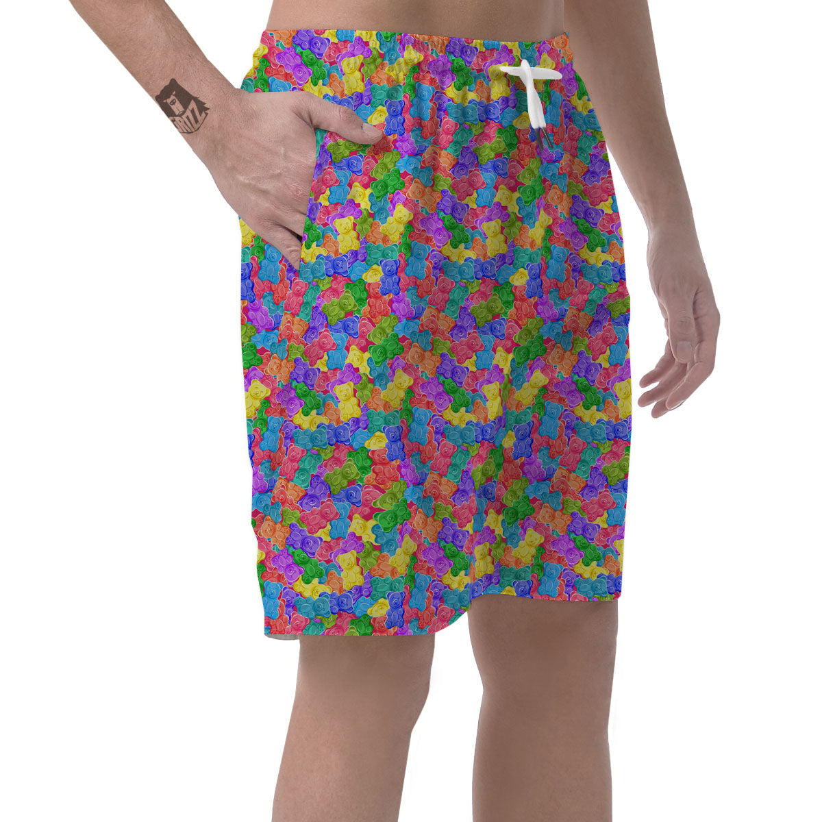 Gummy Bear Colorful Print Men's Shorts-grizzshop