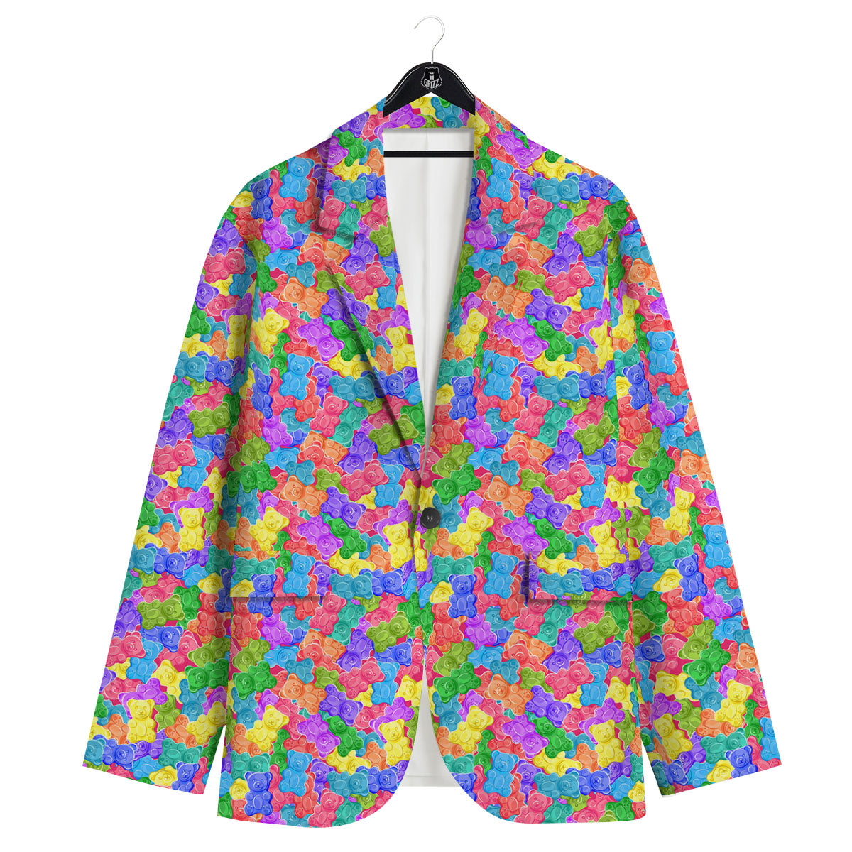 Gummy Bear Colorful Print Men's Sport Coat-grizzshop