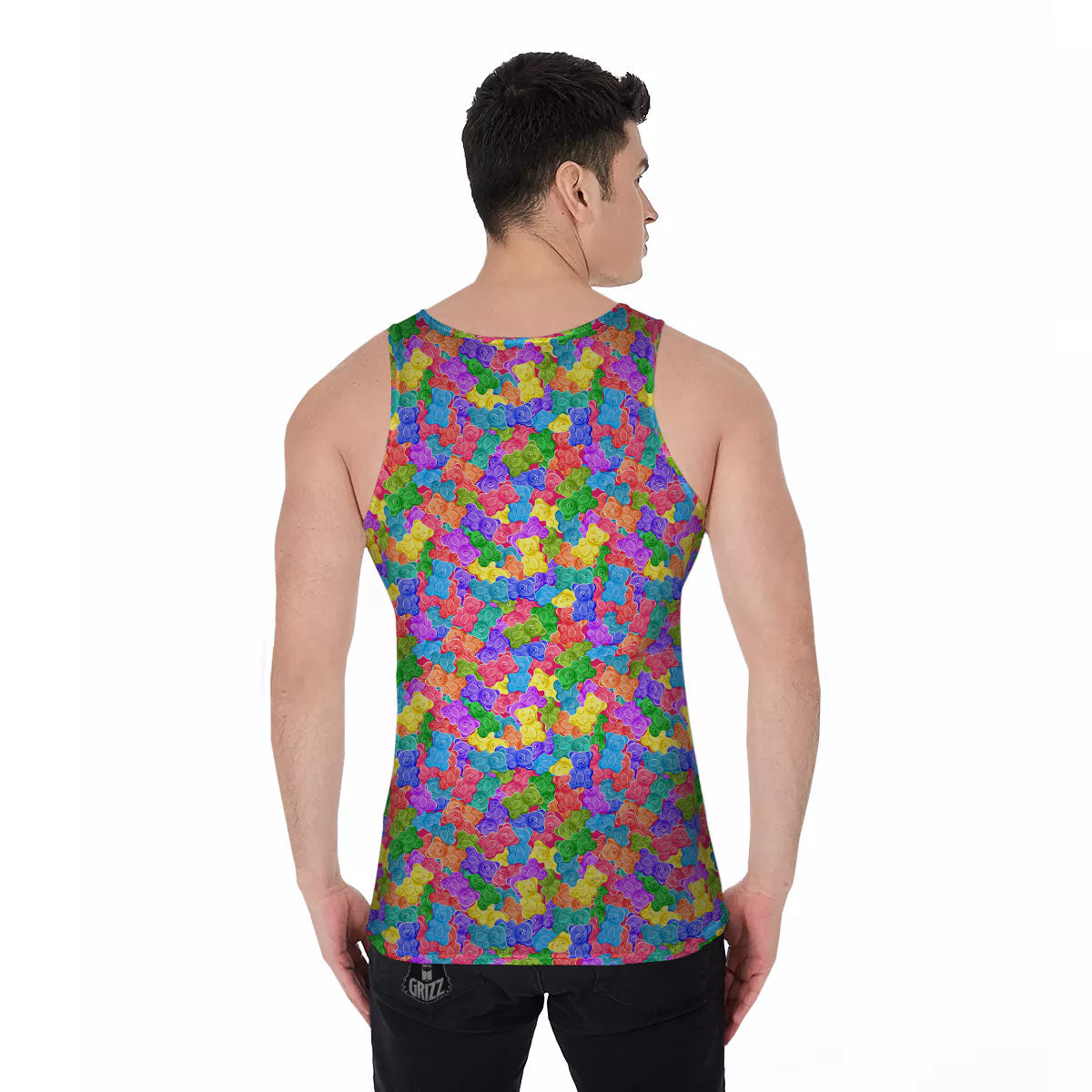 Gummy Bear Colorful Print Men's Tank Top-grizzshop