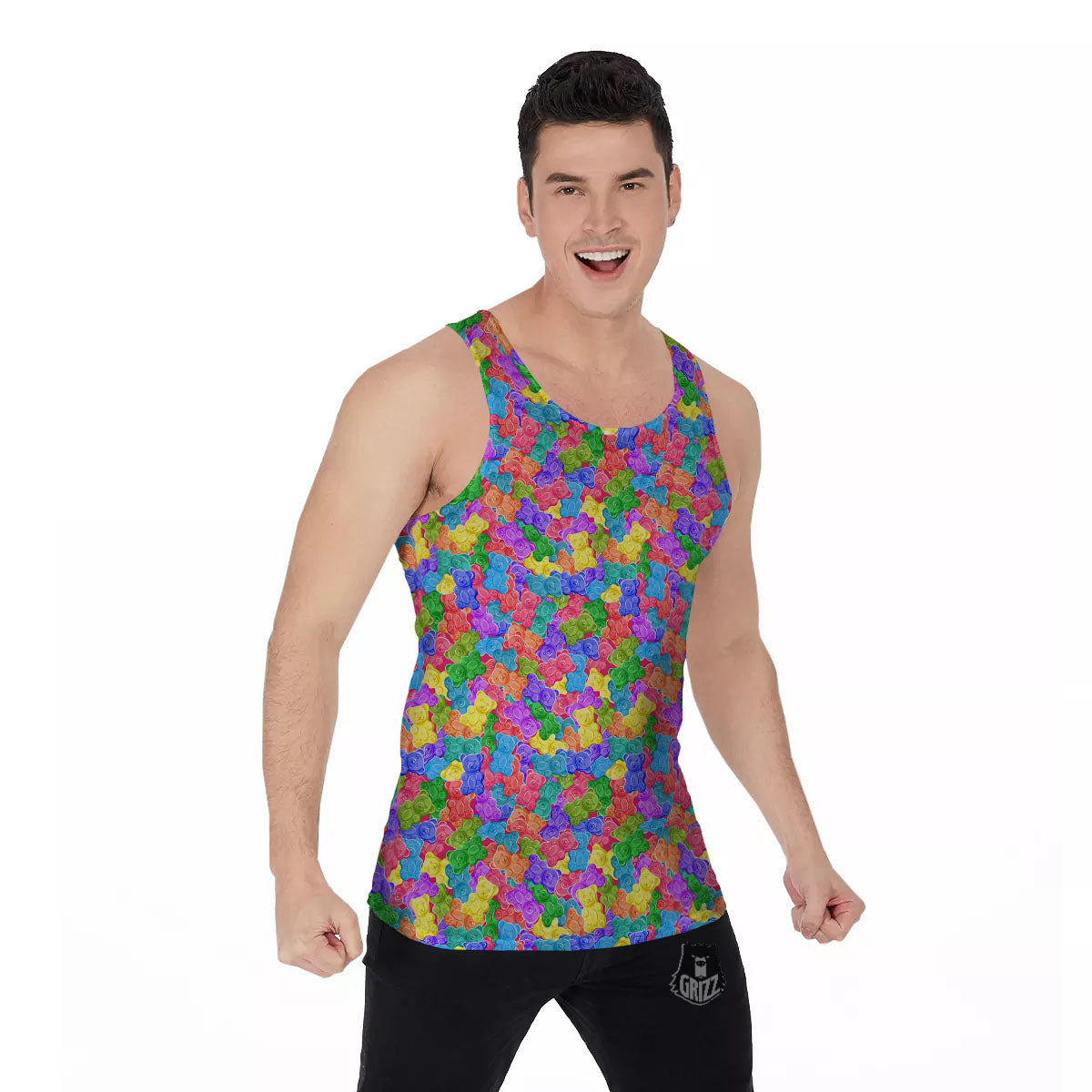 Gummy Bear Colorful Print Men's Tank Top-grizzshop