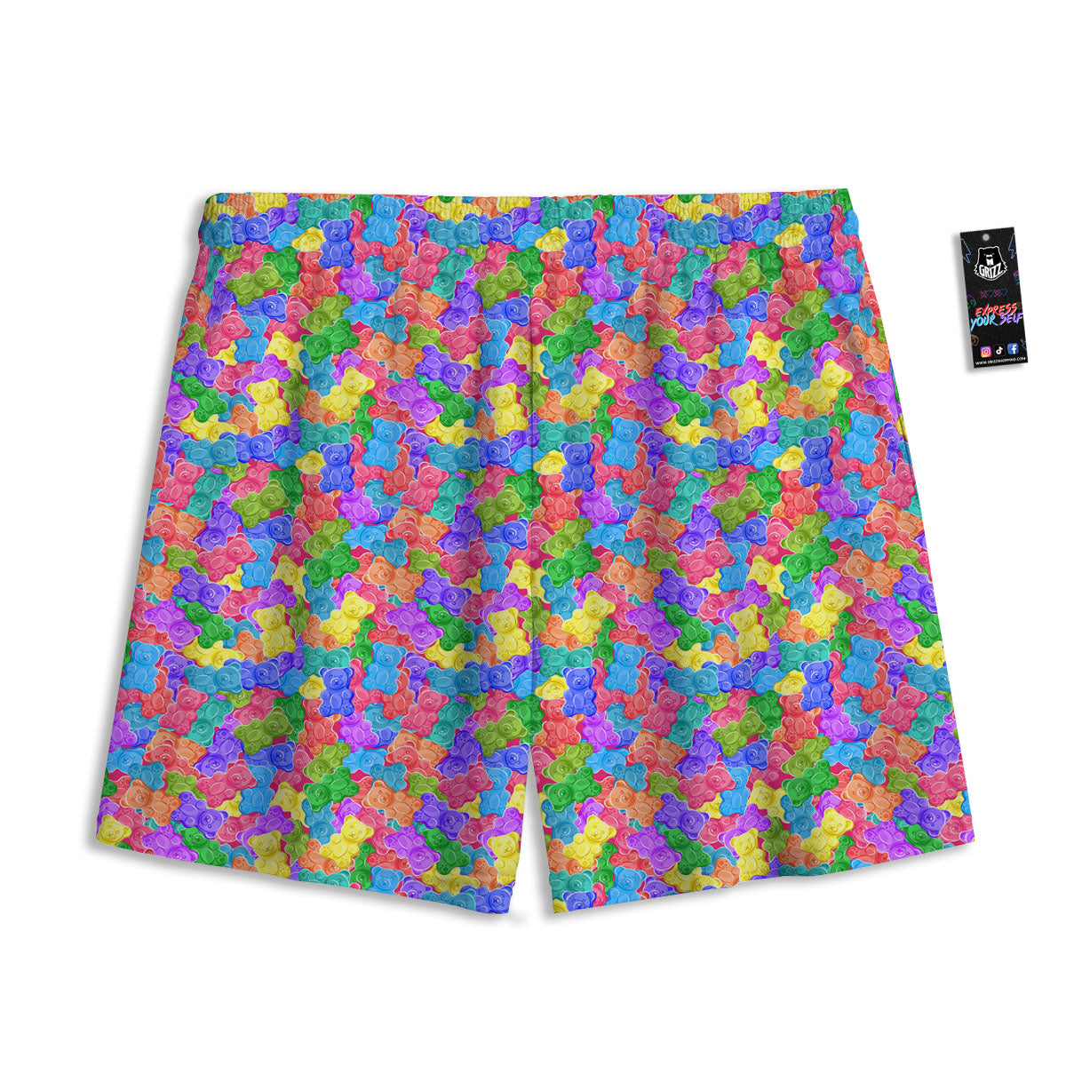 Gingham White And Grey Print Pattern Mesh Shorts