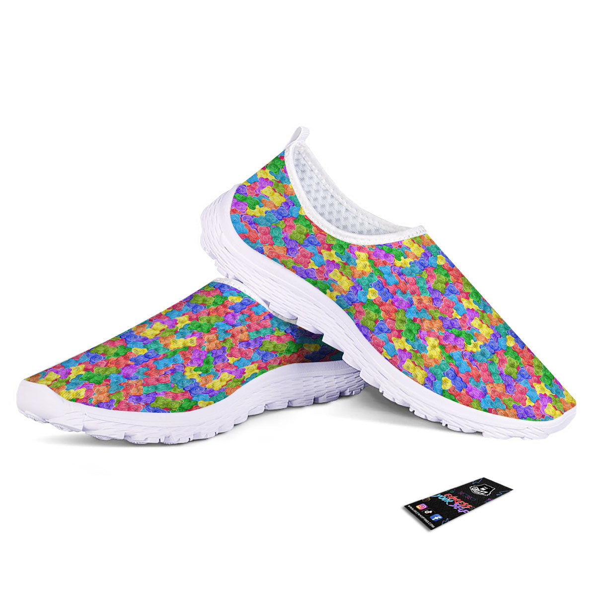 Gummy Bear Colorful Print Nurse Shoes-grizzshop