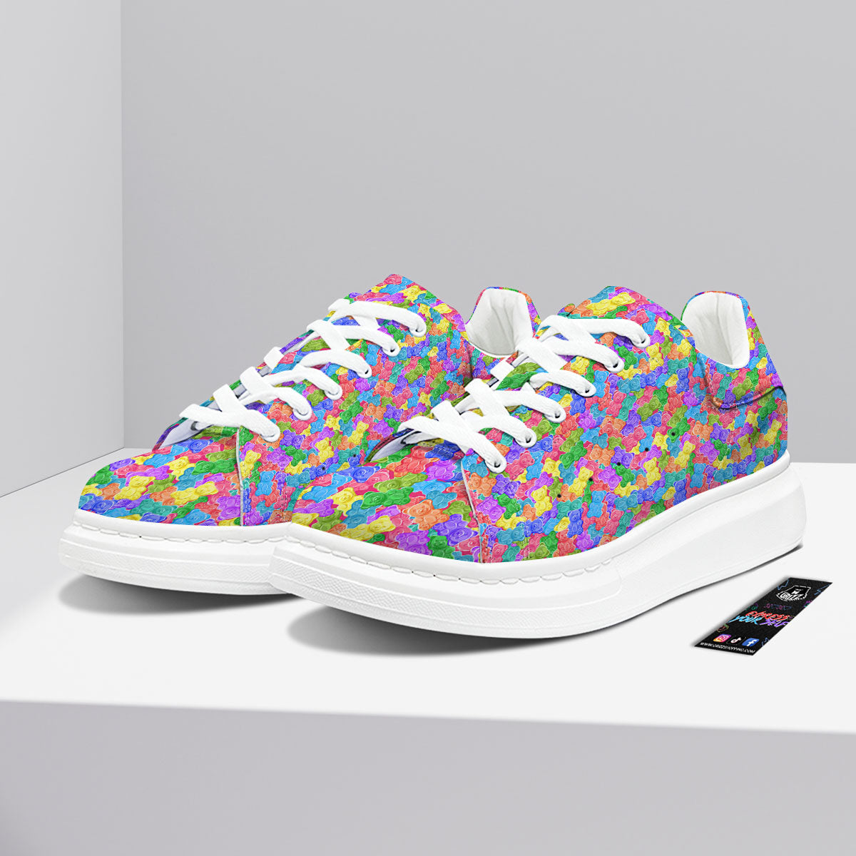 Gummy Bear Colorful Print Platform Shoes-grizzshop