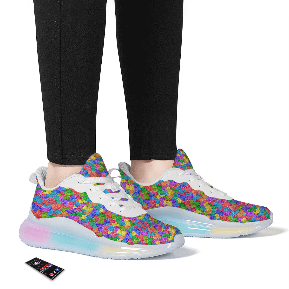 Gummy Bear Colorful Print Running Sneakers-grizzshop