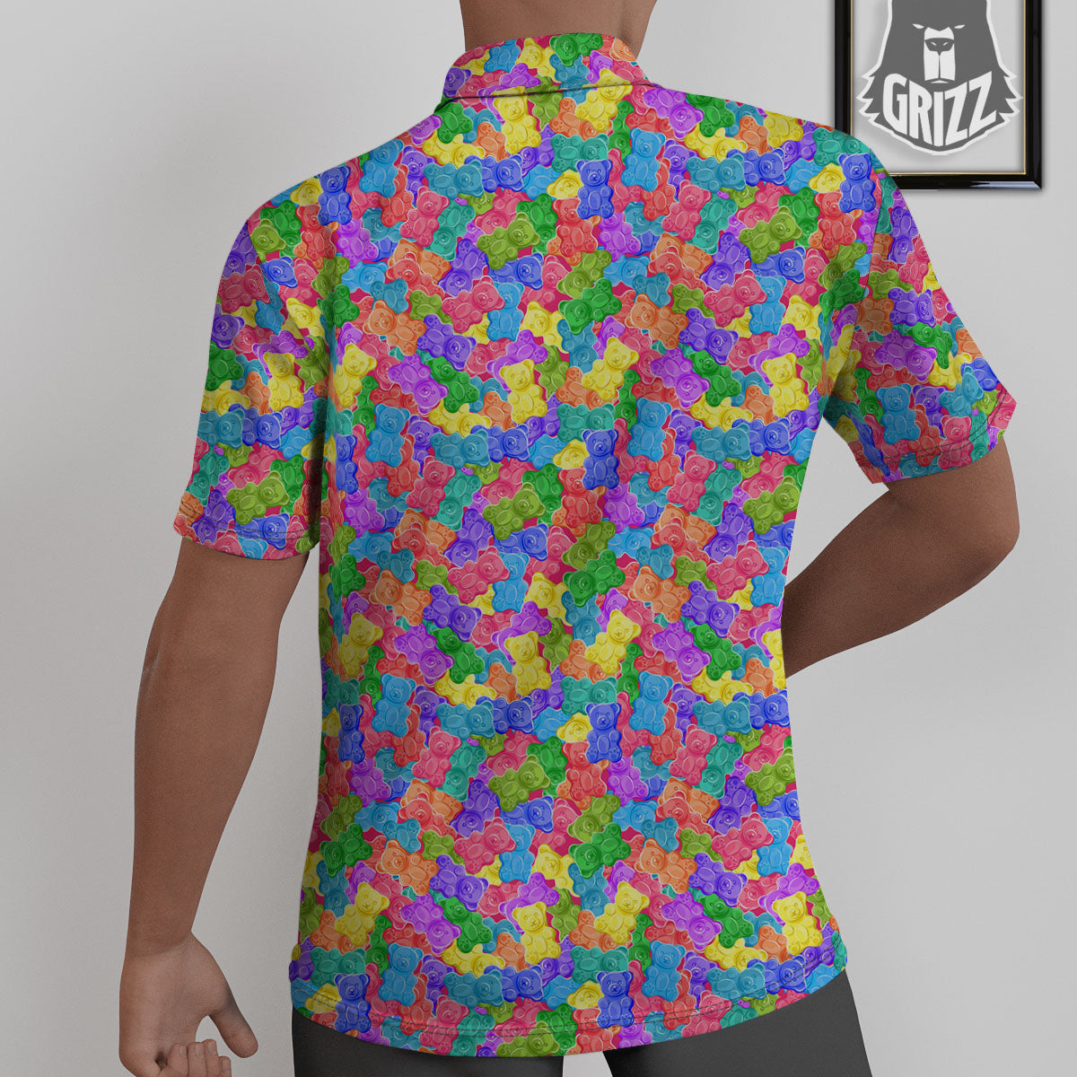 Gummy Bear Colorful Print Untucked Shirts-grizzshop