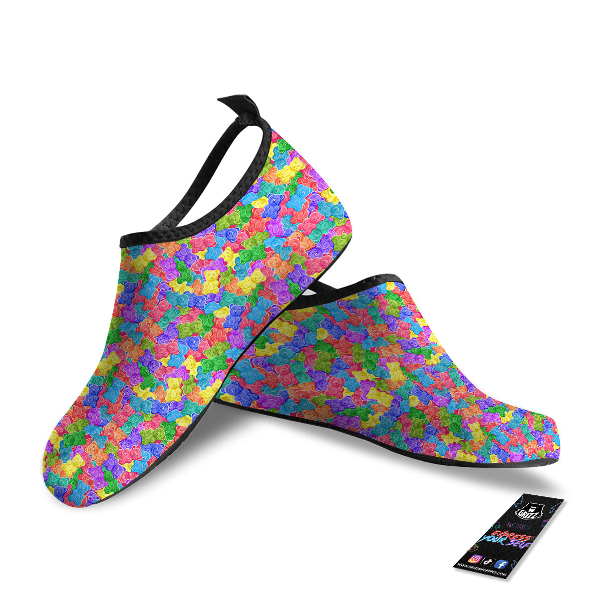 Gummy Bear Colorful Print Water Shoes-grizzshop