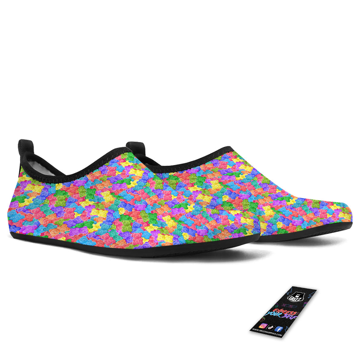 Gummy Bear Colorful Print Water Shoes-grizzshop