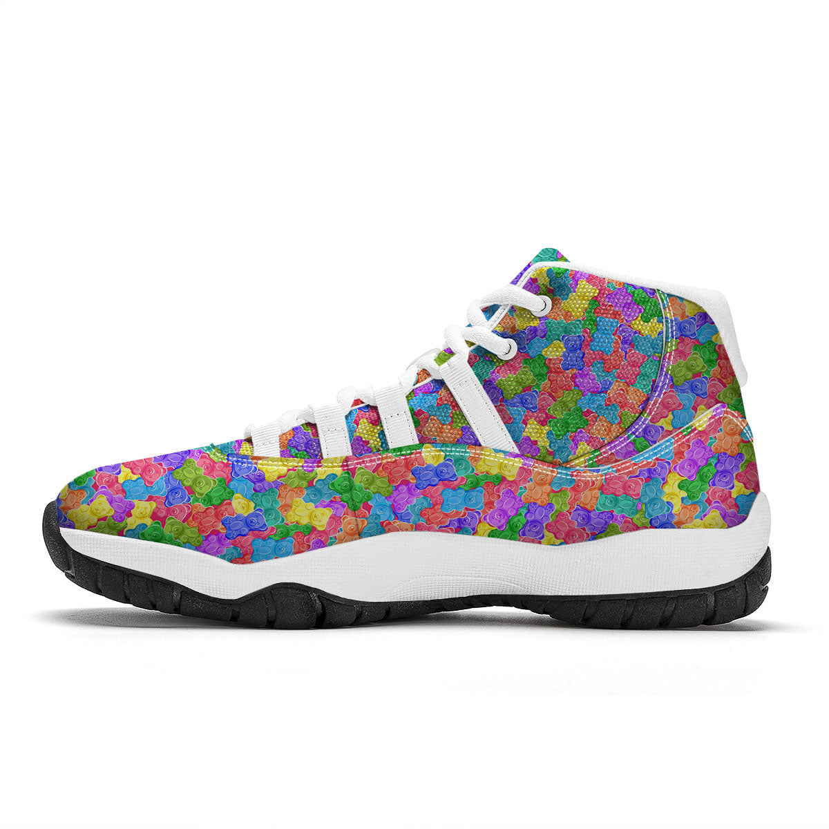 Gummy Bear Colorful Print White Bball Shoes-grizzshop
