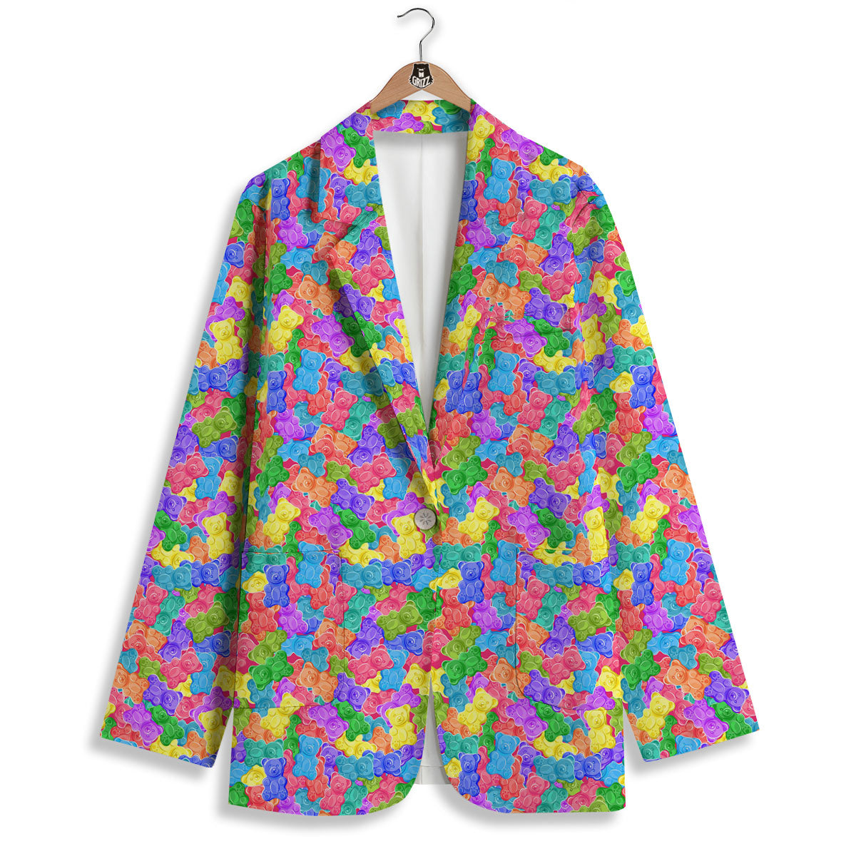 Gummy Bear Colorful Print Women's Blazer-grizzshop