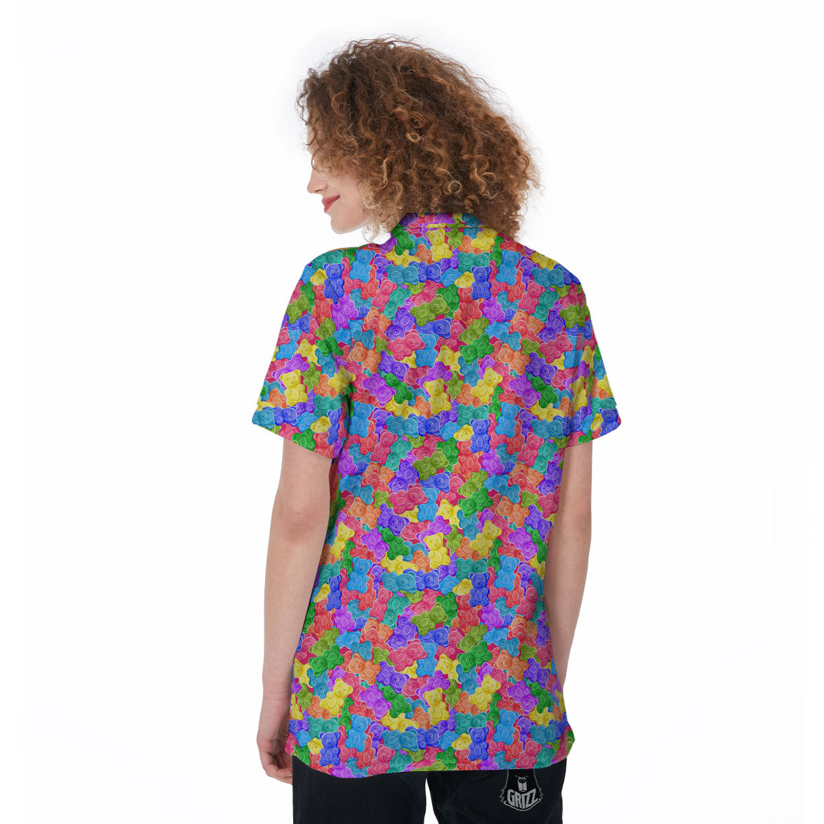 Gummy Bear Colorful Print Women's Golf Shirts-grizzshop