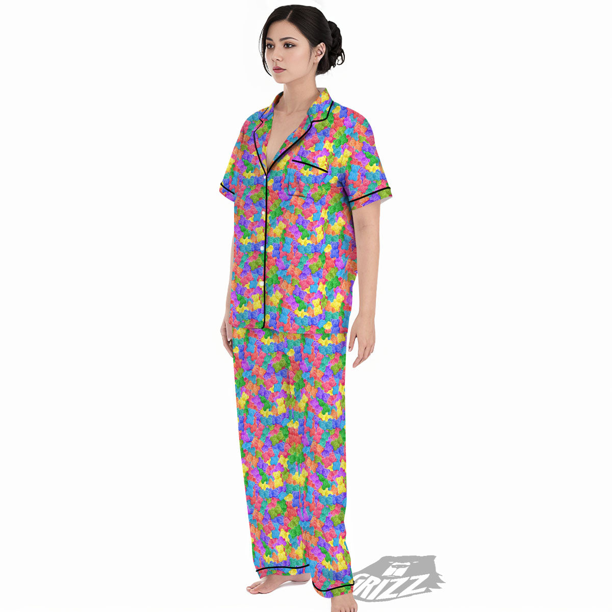 Gummy Bear Colorful Print Women's Pajamas Set-grizzshop
