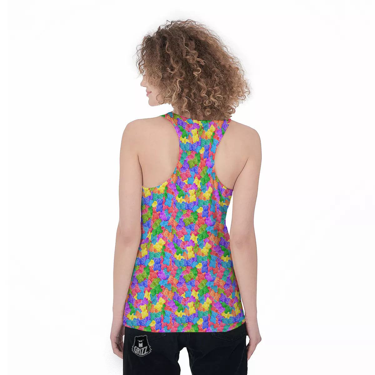 Gummy Bear Colorful Print Women's Racerback Tank Top-grizzshop