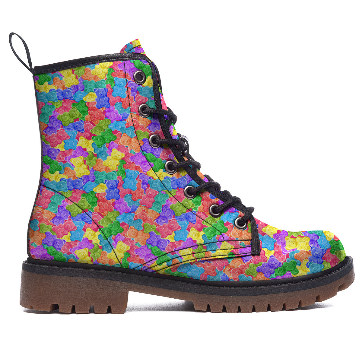Gummy Bear Colorful Print Work Boots-grizzshop