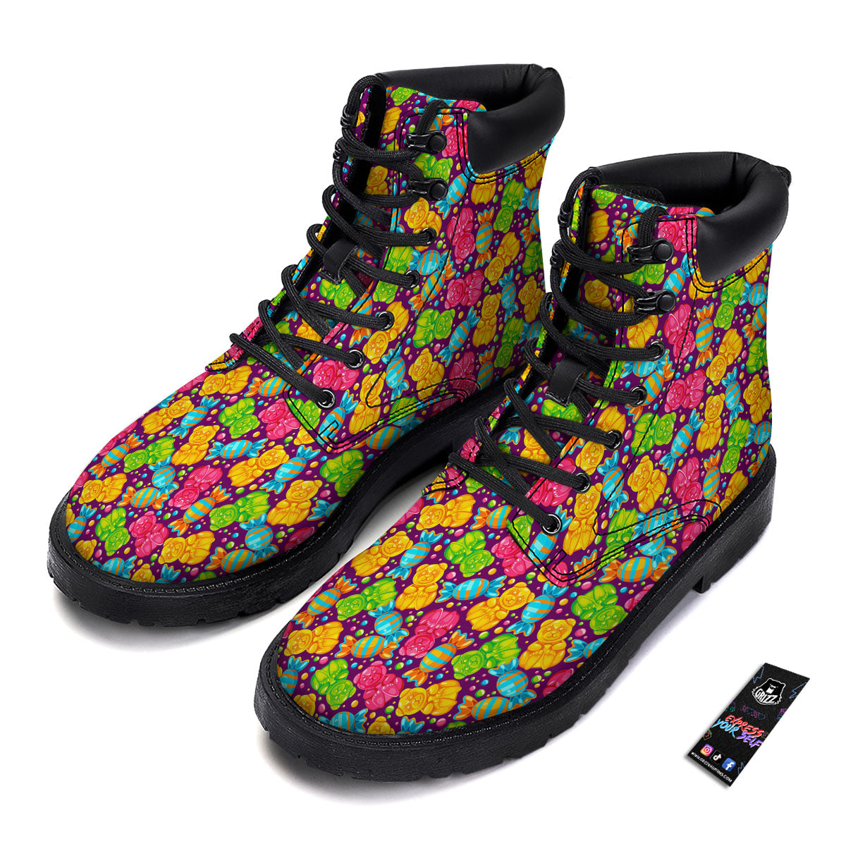 Gummy Colorful Print Boots-grizzshop