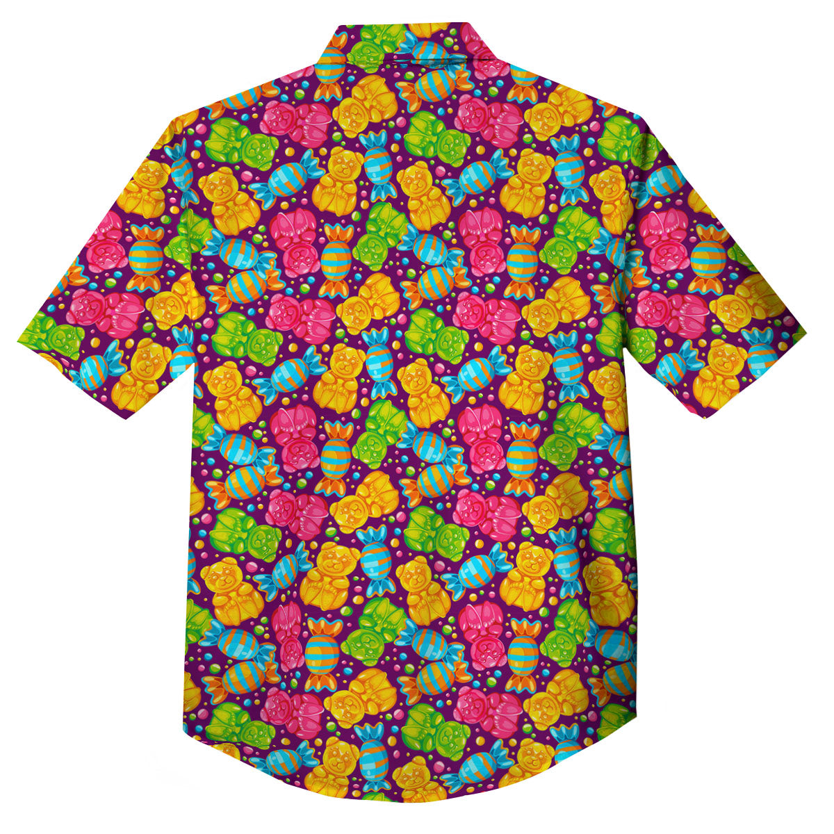 Gummy Colorful Print Button Up Shirt-grizzshop
