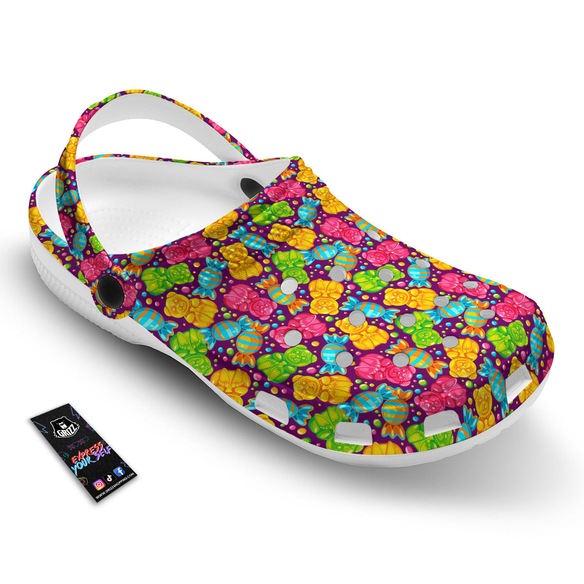 Gummy Colorful Print Clog-grizzshop