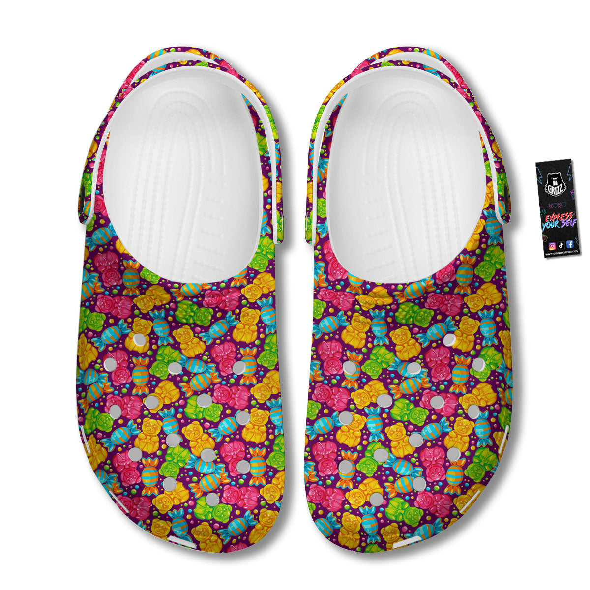 Gummy Colorful Print Clog-grizzshop