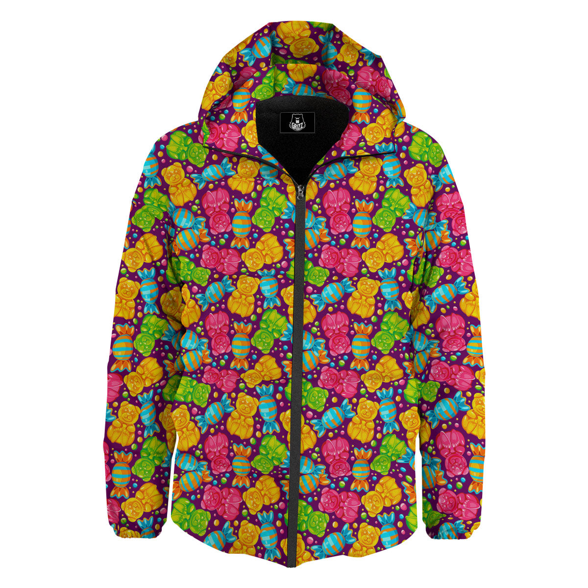Gummy Colorful Print Down Jacket-grizzshop
