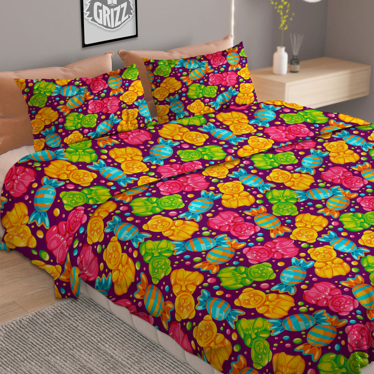 Giraffe Cute Cartoon Print Pattern Duvet Cover Bedding Set