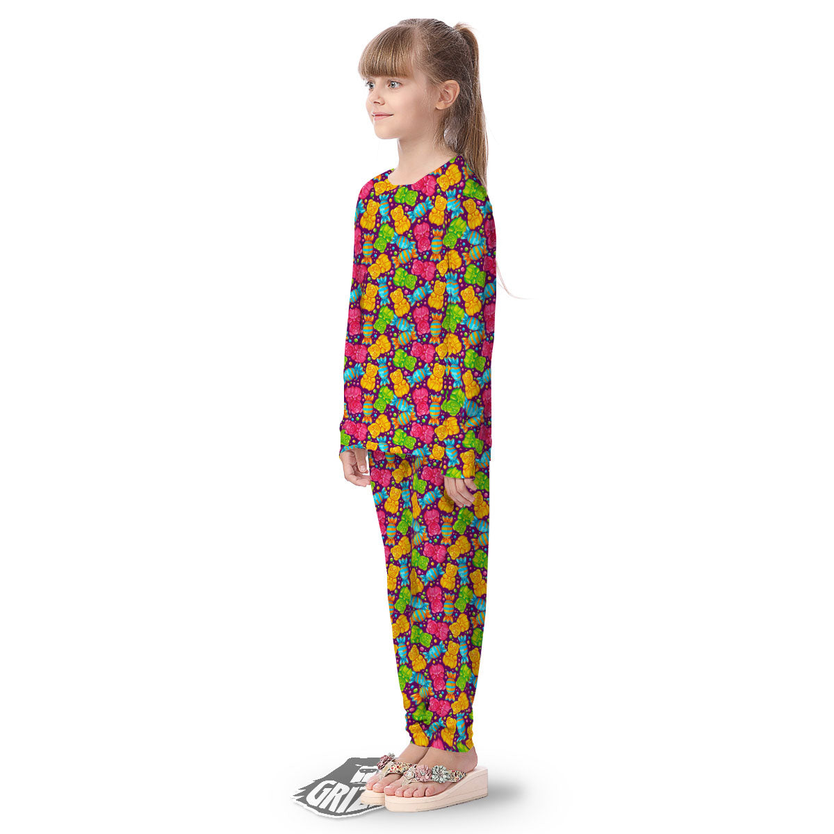 Gummy Colorful Print Kid's Pajamas-grizzshop