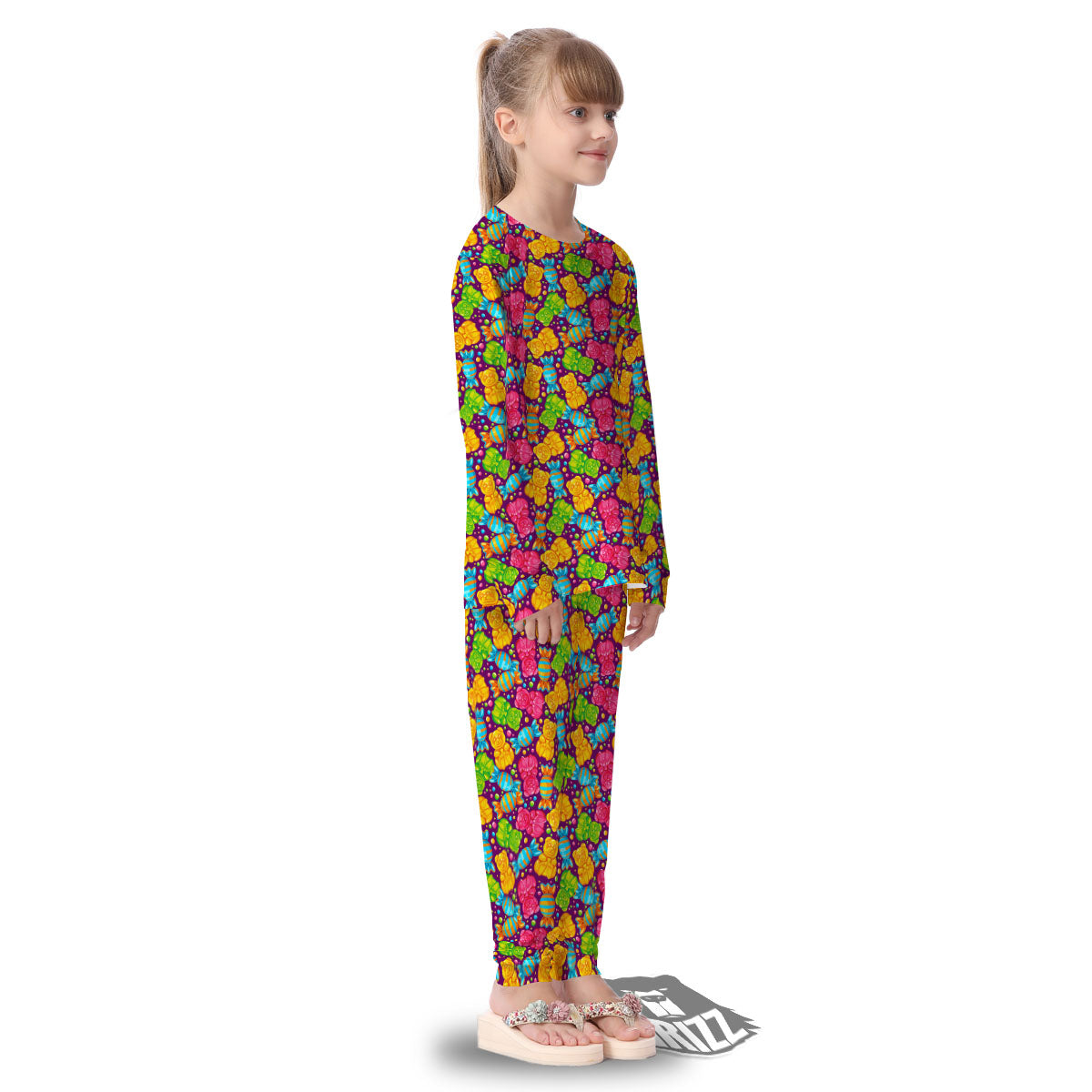 Gummy Colorful Print Kid's Pajamas-grizzshop