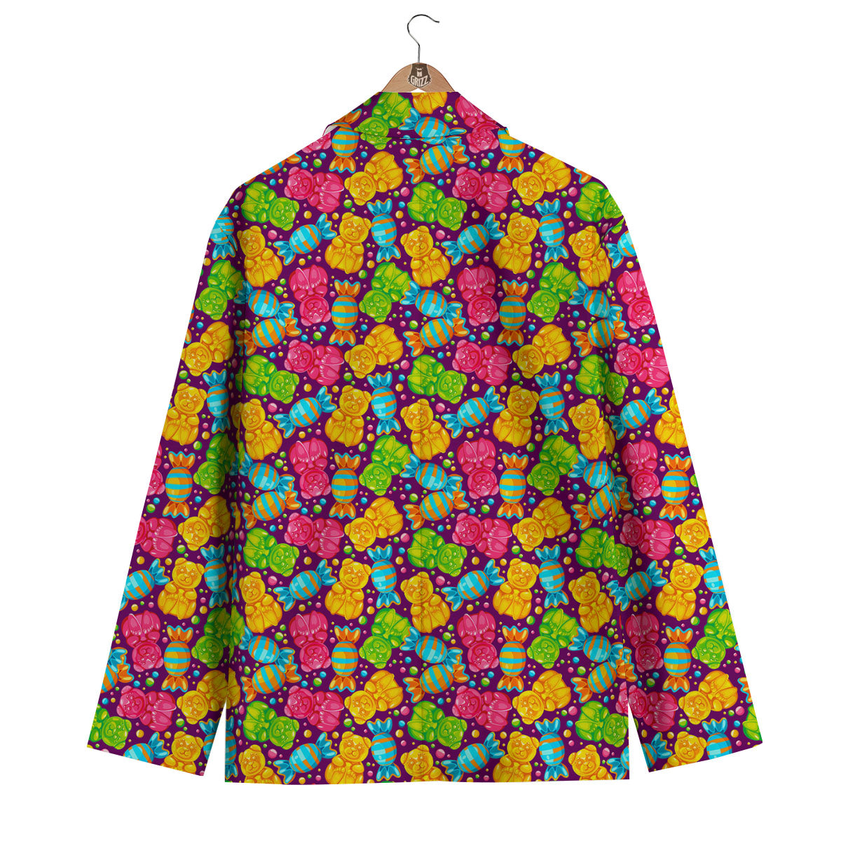 Gummy Colorful Print Men's Blazer-grizzshop