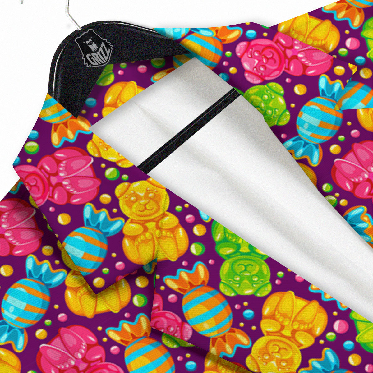 Gummy Colorful Print Men's Sport Coat-grizzshop