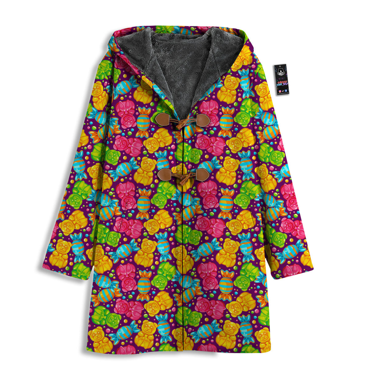 Gummy Colorful Print Men's Windbreaker Jacket-grizzshop