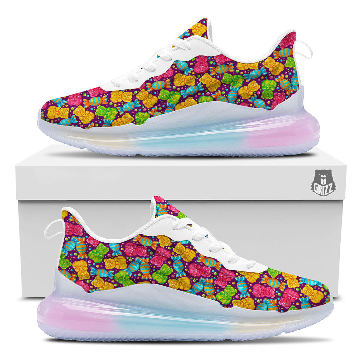 Gummy Colorful Print Running Sneakers-grizzshop
