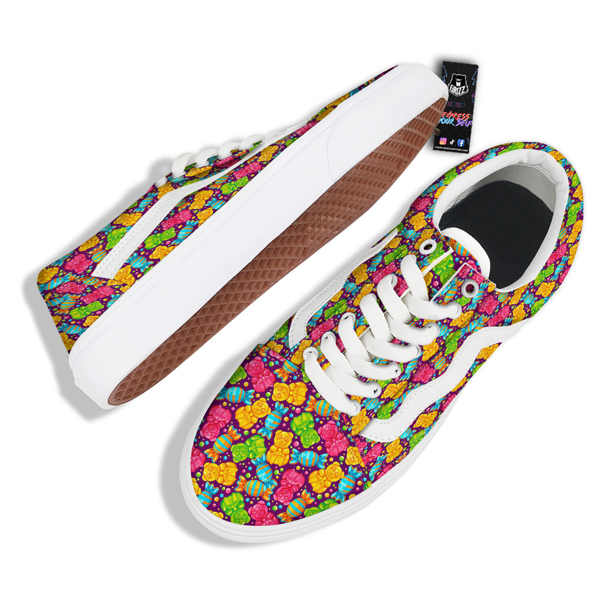 Gummy Colorful Print Skate Shoes-grizzshop