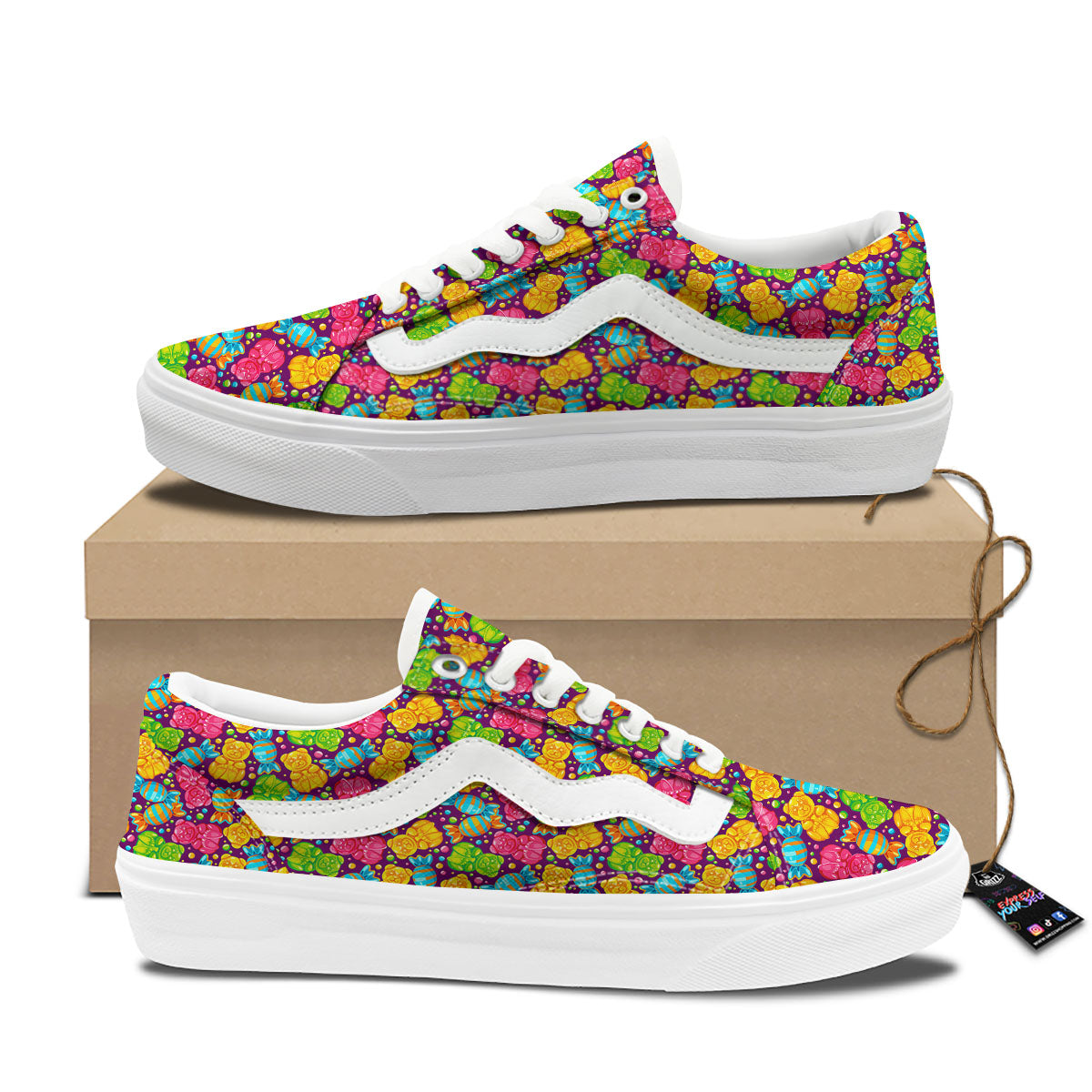 Gummy Colorful Print Skate Shoes-grizzshop